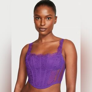 NWT Victoria’s Secret Violetta Purple Lace Corset Corset Top Size XL